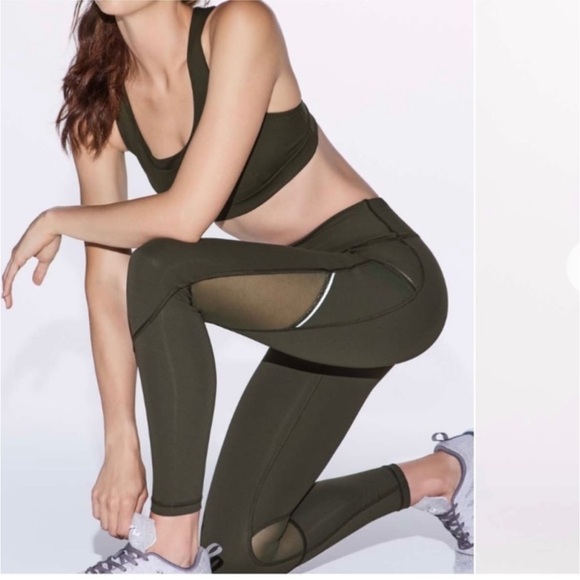 lululemon athletica Pants - Lululemon Miles Ahead 28" Dark Olive Green Pocket Mesh Reflective
Leggings